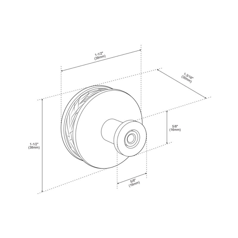 Poignée d'armoire ronde 1-1 / 2 "Lazzara, Nickel poli / Noir mat