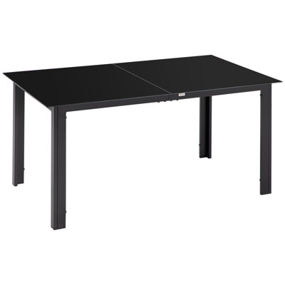 Khaleedah Rectangular Metal Outdoor Dining Table , 59.1'' in. W 35.4'' in. D