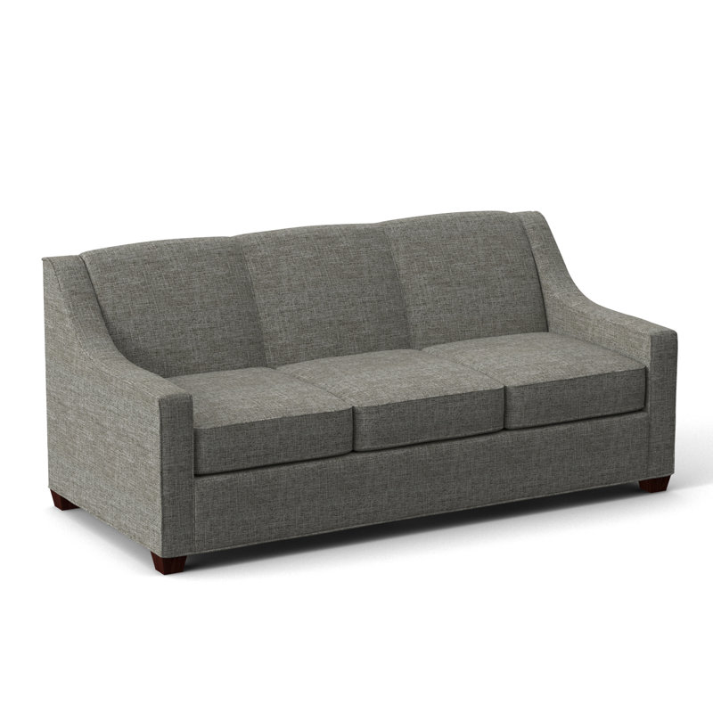 Phillips Square Arm Sofa with Reversible Cushions, Empire Mahogany, Archetype Quartz, 34.5" H x 76" W x 36" D