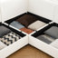 Élégant canapé en chenille avec siège de rangement, dossier cylindrique et accoudoirs, canapé contemporain à 3 places en tissu sans os avec compartiment de rangement caché-742886892