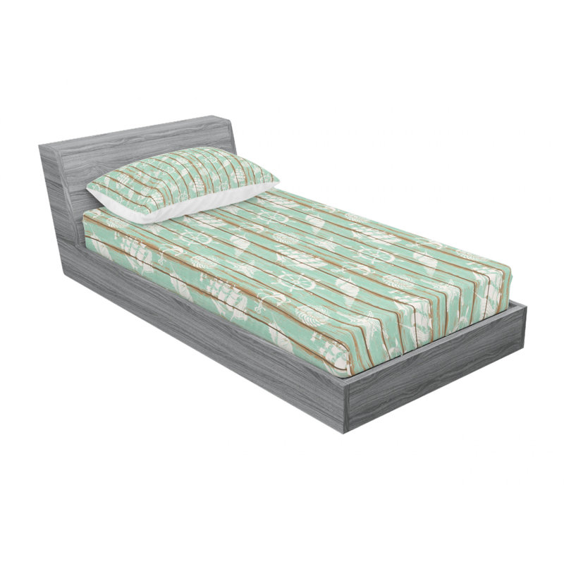 Microfiber Striped Sheet Set, Twin Sheet Set with Fitted Sheet