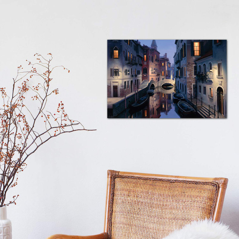 «Night Dream» par Evgeny Lushpin - reproduction, H 18 po x l 26 po x P 1,5 po, Toile tendue