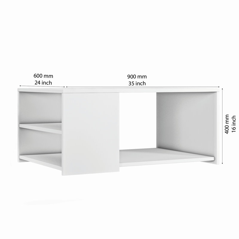 Table basse avec rangement Adalicia, Blanc
