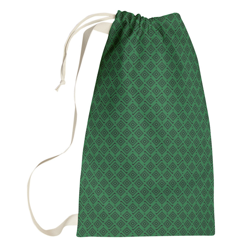 Sac à linge à labyrinthe carré, Petit (H 64 po x l 20 po x P 1,5 po), Noir / Vert