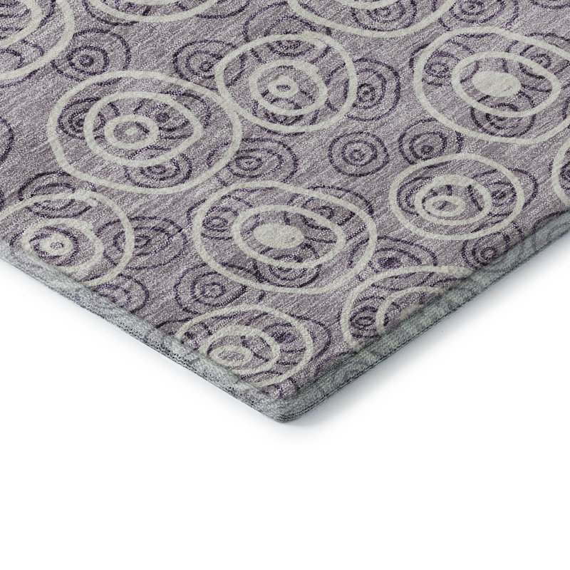 Tapis lavande Prisco lavable à la machine de qualité supérieure, Rectangulaire 3 pi x 5 pi