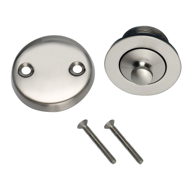 Lift and Turn Bath Drain Plug Kit with Overflow Faceplate, Satin Nickel