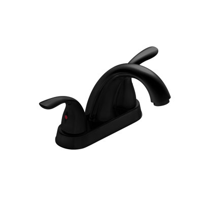 2 Bathroom Sink Faucet, , 5.45", Matt Black, Mid Arc Spout, Stain , Deck Mounted Center 5.45" 2,