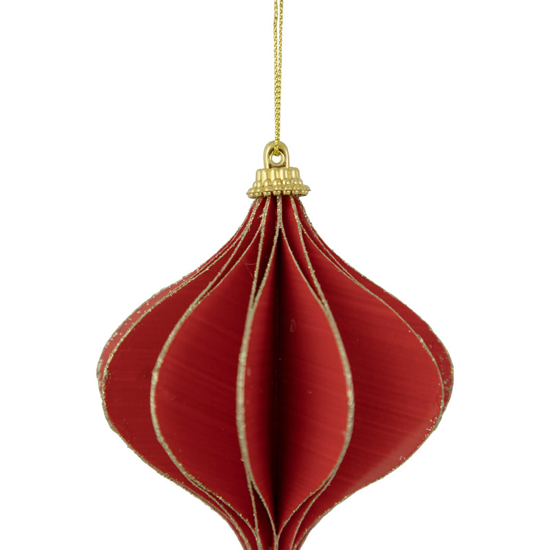 Ornement de Noël 4,25 "oignon scintillant, Rouge