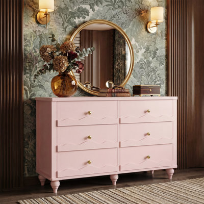 blush pink dresser Charlotte 4-Drawer - Linen White | High Storage Capacity | Easy Assembly sold separately The Beginnings of a Nursery
