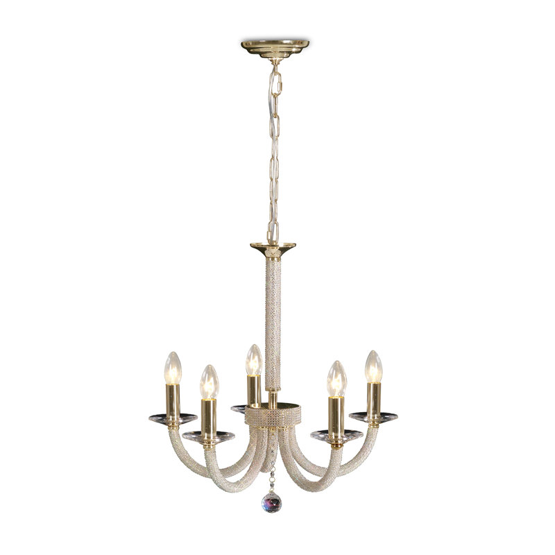 Gelnett 5 - Light Candle Style Chandelier, Polished Chrome