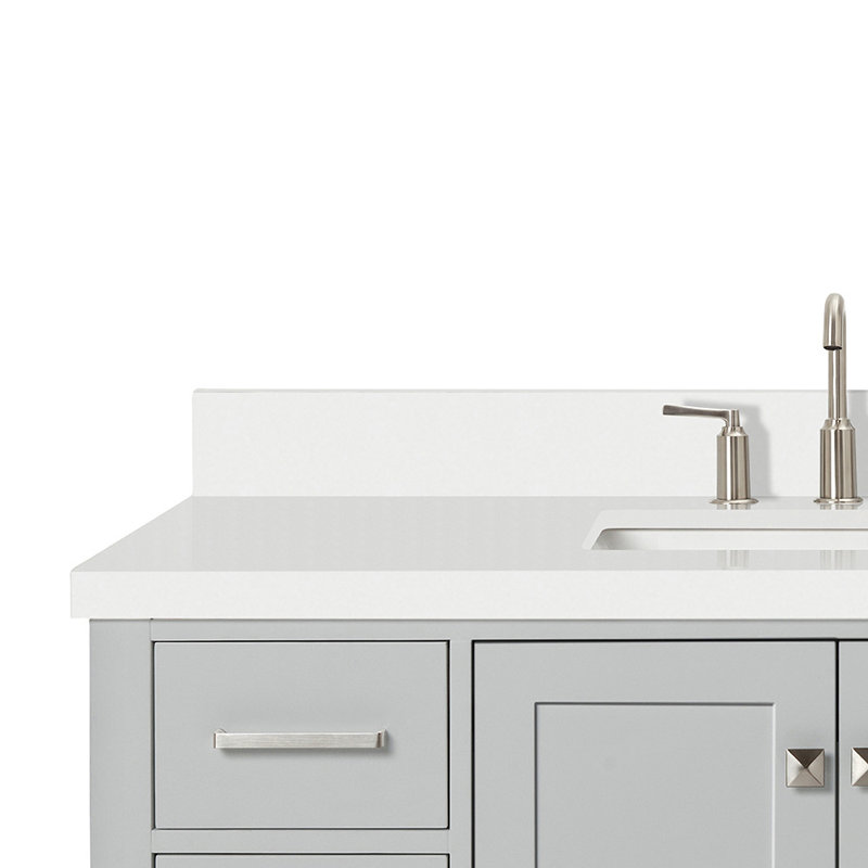 Ensemble de meuble-lavabo simple 48 po Cambridge, Gris, Rectangular