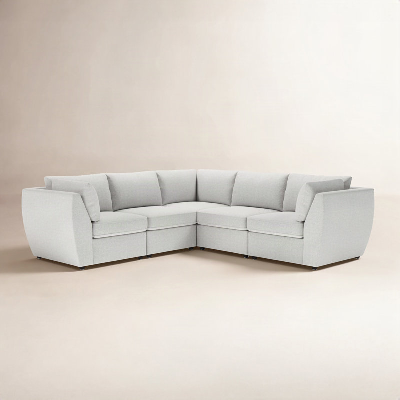 Canapé modulaire rembourré 5 pièces Halson, Cendres turbo
