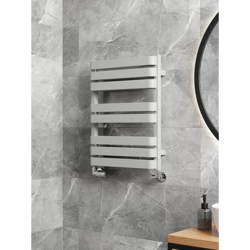 Warp T Bold Heated Towel Rail, Grey, 65.5cm H  x 50cm W x 11.2cm D