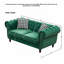 Canapé 65 pouces Chesterfield en velours avec accoudoirs roulés et garniture cloutée 65 po