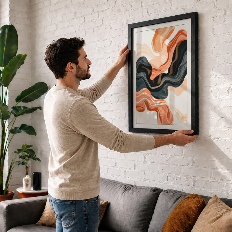 Flowing Forms Abstract - Framed Print, A3 - 42.0 x 29.7 cm, Unframed