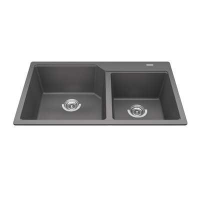 33.88'' L Double Bowl Granite Kitchen Sink