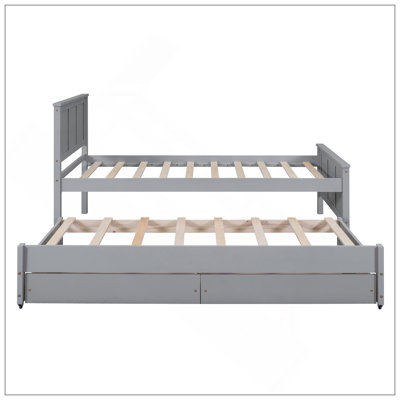 Lit plateforme simple avec lit gigogne et tiroirs