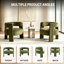 Fauteuil d'appoint moderne en velours avec dossier ajouré incurvé et pieds en bois-623507961