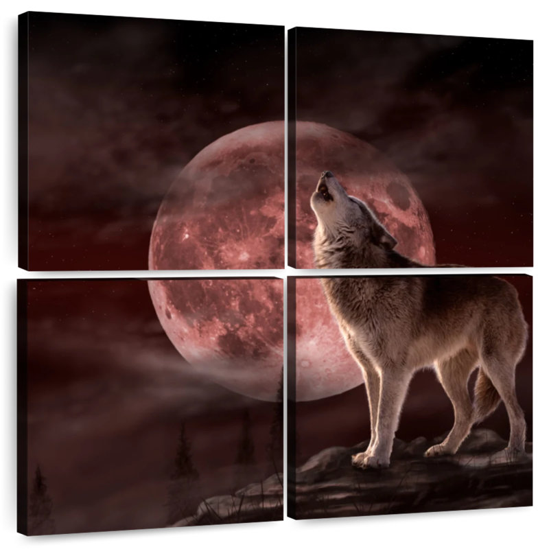 Brampt Wolf Moon Howling, 32" H x 32" W