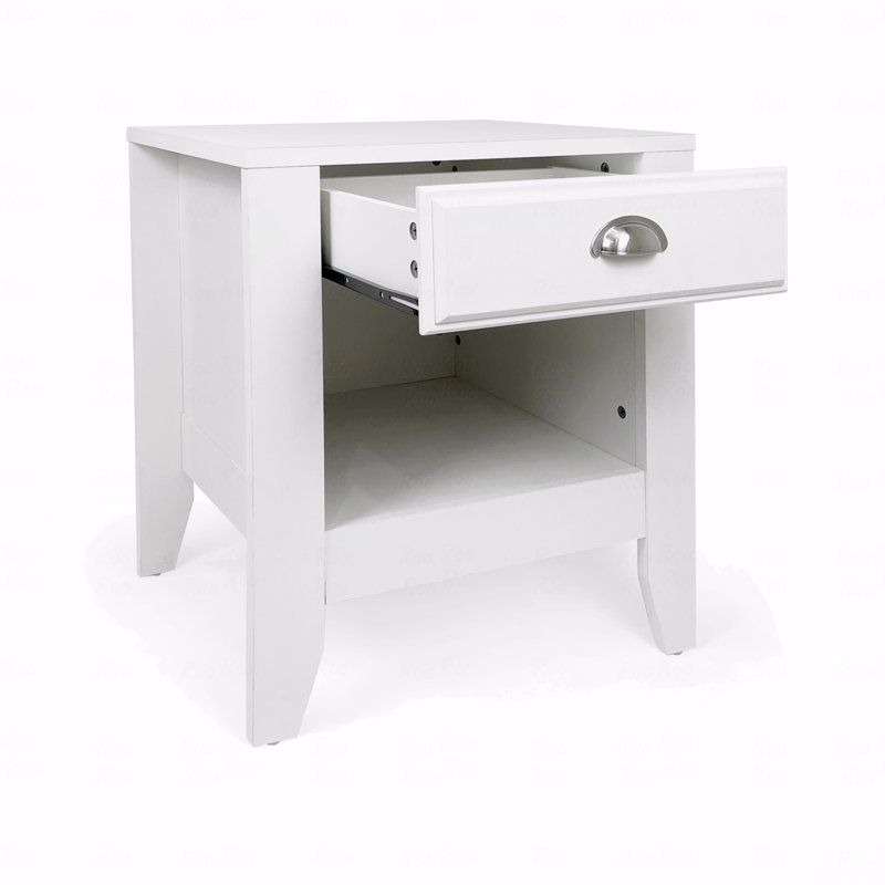 Table de chevet moderne avec tiroir, tables de chevet Mid-Century avec tablette de rangement ouverte, table de chevet en bois, petites tables de chevet pour chambre à coucher, table de chevet à 2 niveaux