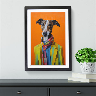 Whippet Contemporary - Framed Print