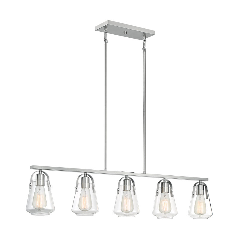 Powers 5 - Light Kitchen Island Pendant, Brushed Nickel