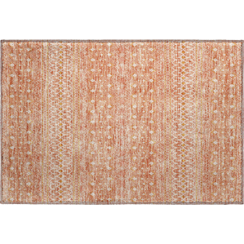 Tapis saumon Prisco lavable à la machine de qualité supérieure, Rectangle 1 pi 8 po x 2 pi 6 po