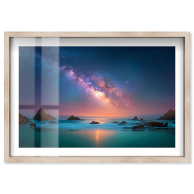 Photographie de voyage Shore of a Million Stars III Shadowbox Print par Notoriart, cadre blond, 37 x 25