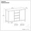 Buffet contemporain en bois massif à 3 portes avec tablettes réglables et poignées en métal Hollander-1514422382