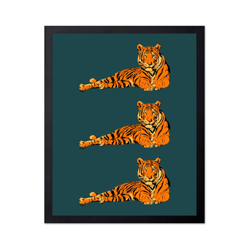 Tigre couché n ° 3, Black Framed, Poster, 24"H x 32"W