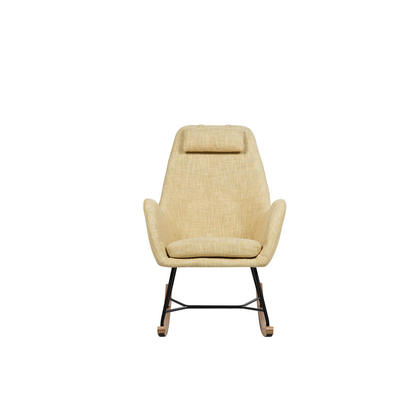 Aderyn Upholstered Rocking Chair, Yellow