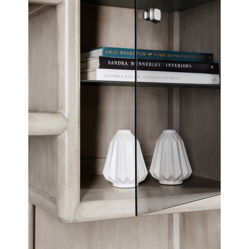 Gray Mink Lighted China Cabinet with Smoked Glass Doors