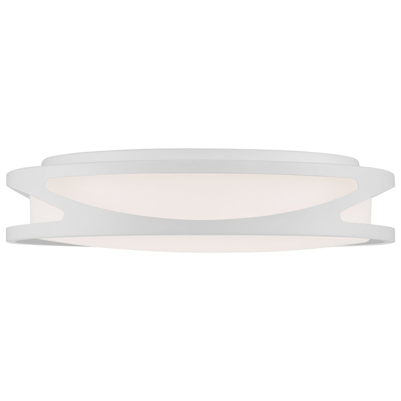 White Modern Glass LED Flush Mount Light