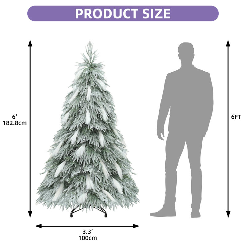 Arbre de Noël illuminé enneigé 6 pi