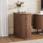 Table d'appoint cannelée de 23,6 po avec 3 tiroirs, table de bout avec station de charge et table de chevet courbée pour le salon et la chambre à coucher