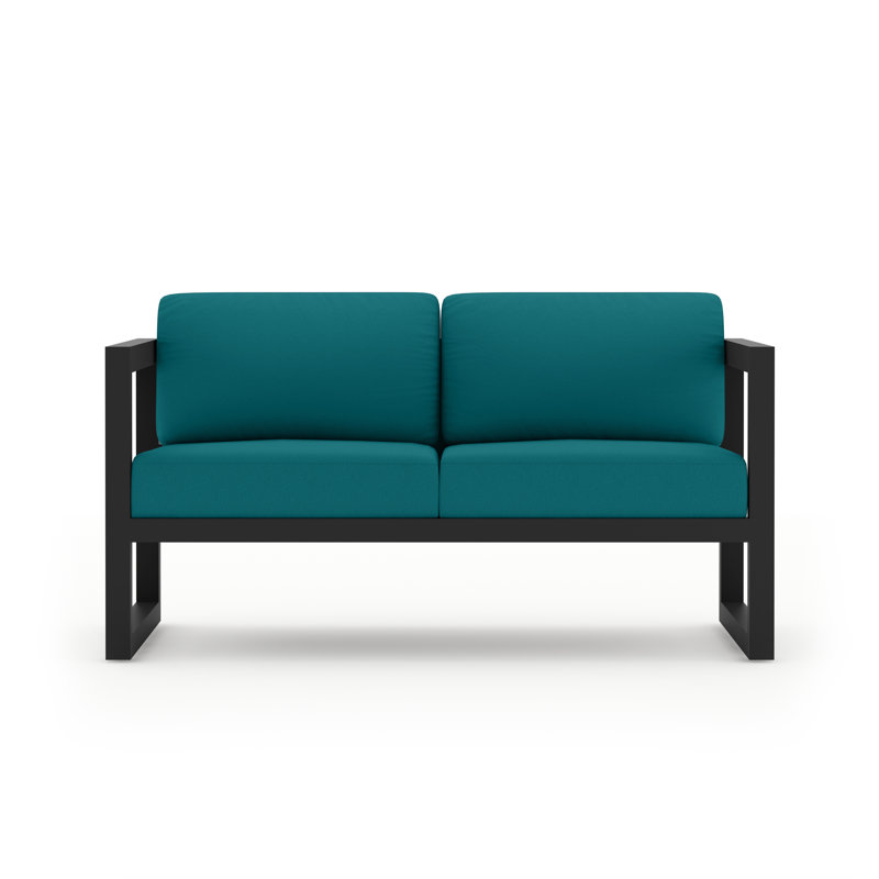 Avion 3 Piece Loveseat Set, Canvas Charcoal Sunbrella® Canvas, Black