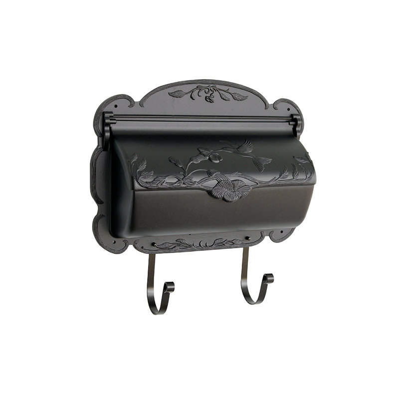 Aluminum Wall Mounted Mailbox, Black