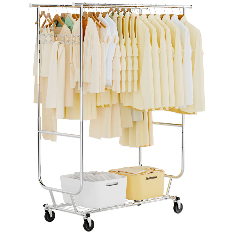 Adjustable Rolling Clothing Rack