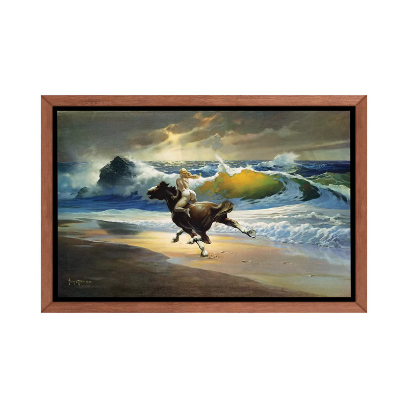 «Wild Ride» - Imprimé, H 26 po x l 40 po x 1,5 po, Cadre bois classique