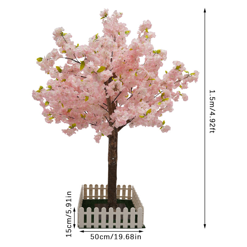 Arbre de cerisier artificiel 59,06 po, Rose clair