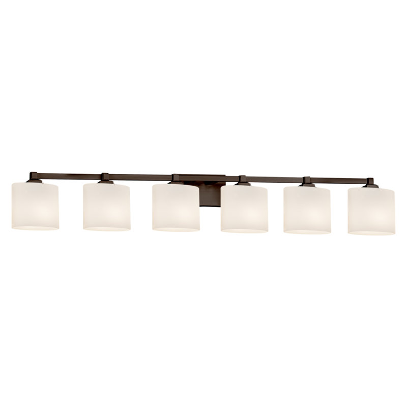 Abat-jour ovale meuble-lavabo 6 lumières Casson, Bronze foncé