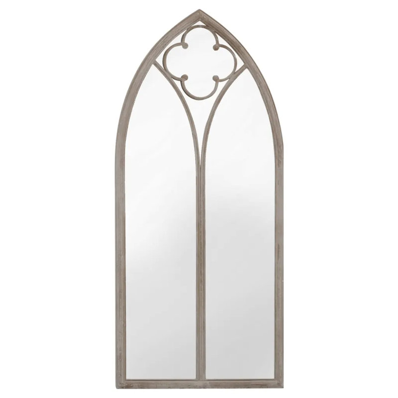 Junien Metal Flat Wall Mirror, Brown, 100cm H x 45cm W.