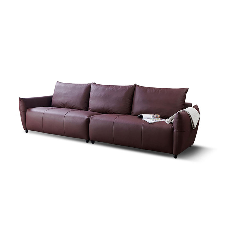 Coussin de canapé modulaire en cuir véritable couleur de l'image, H 32,28 po x l 110,24 po x P 37,4 po, 4, Mauve