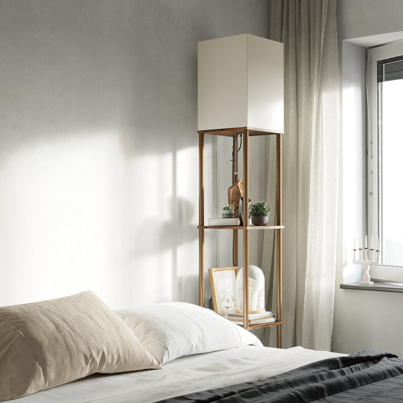 Lampe sur pied colonne 63 "Oriyan, Brun