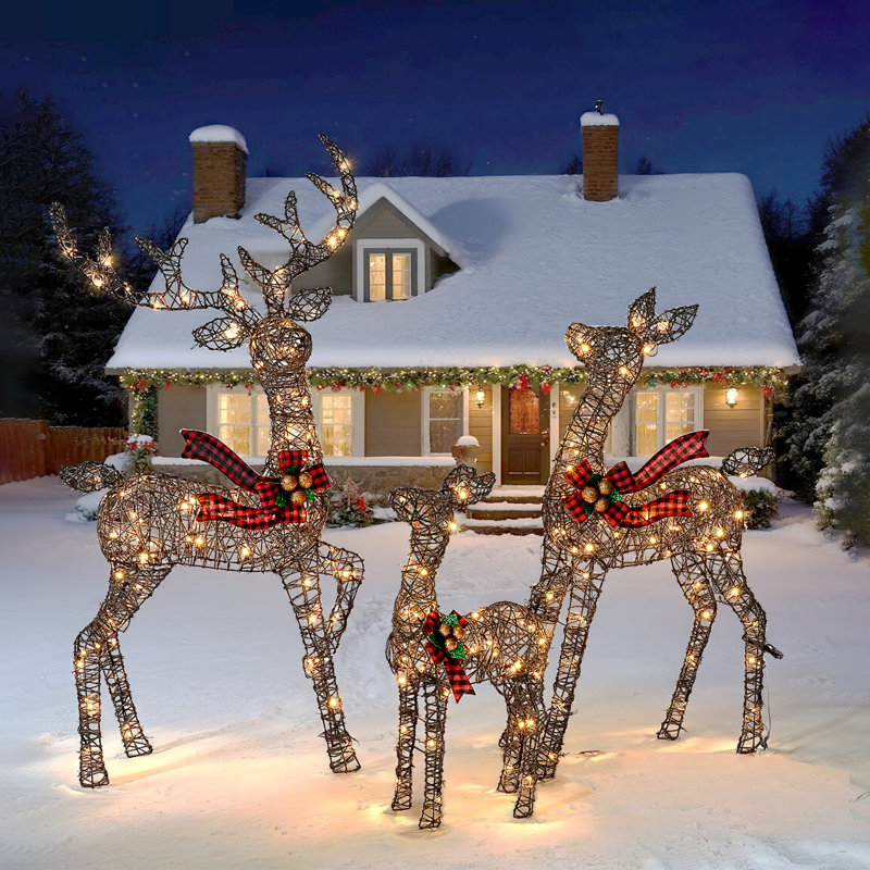 Décoration de Noël en métal, Rotin
