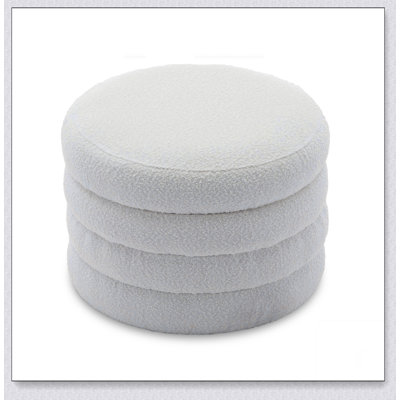 Repose-pieds rond avec rangement en tissu Boucle