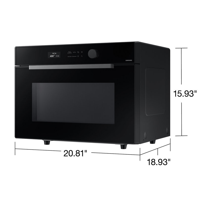 Samsung 1.2 cu. ft. Countertop Microwave with Power Convection in Black Glass