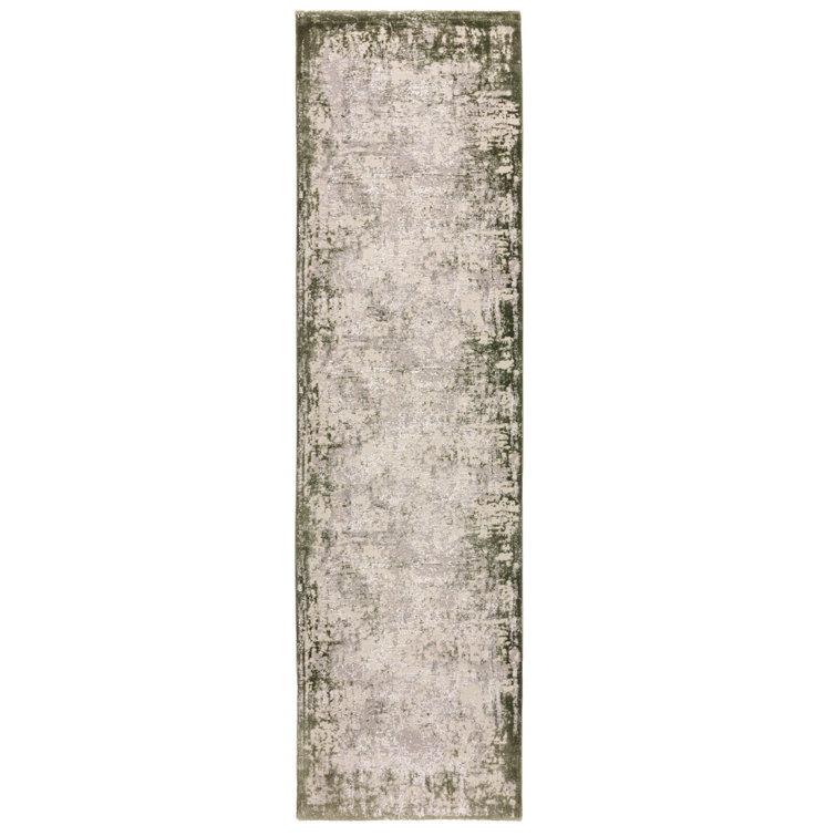 Abrienne Soft Shiny Border Green/Grey Rug