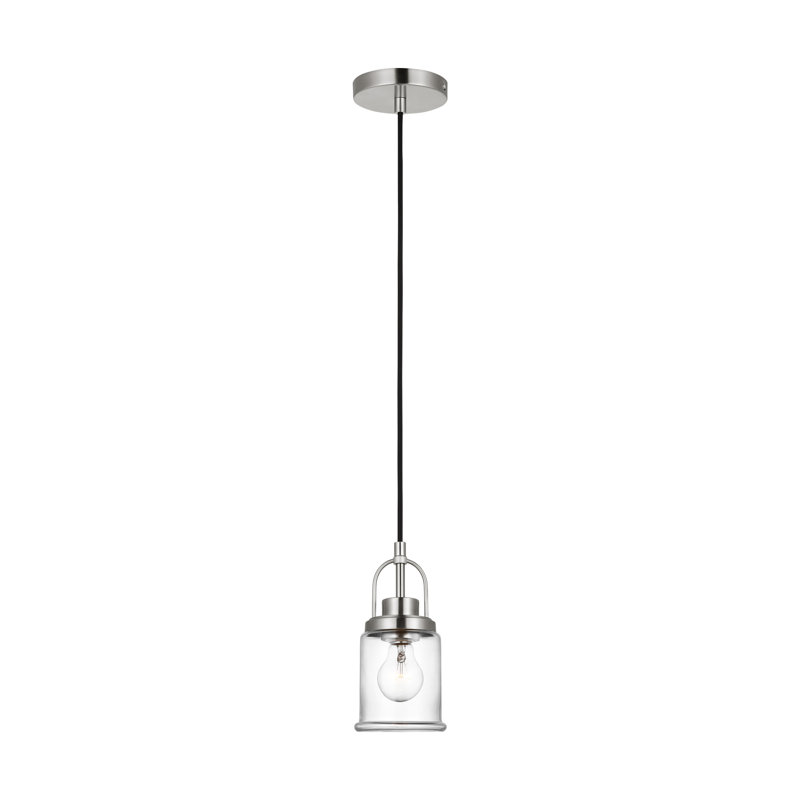 1 - Light Single Pendant, Brushed Nickel