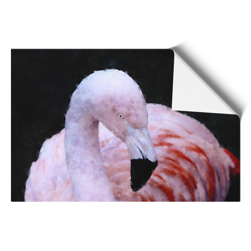 Pink Flamingo Painting - Frameless Print, 30cm H x 42cm W x 0.1cm D
